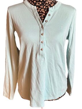 Calvin Klein Mint Green Long-Sleeve Henley Top